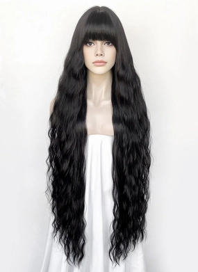 Black Wavy Synthetic Hair Wig NS572