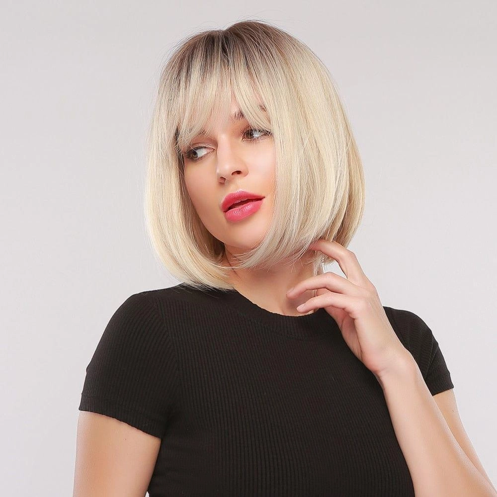 Blonde Bob Wig with Fringe