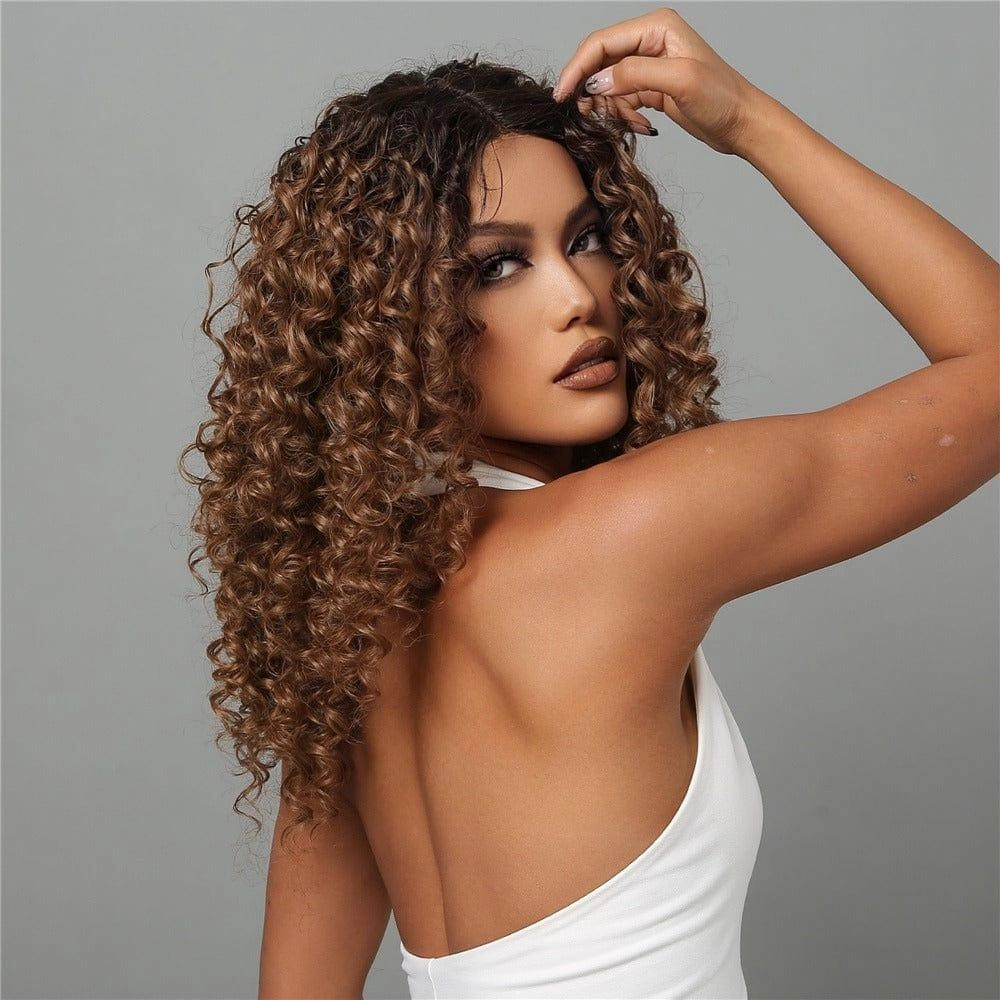Brown Curly Lace Front Wig