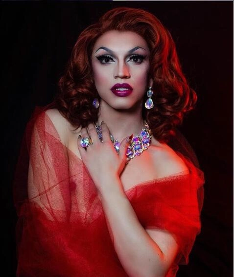 Carmen -  Auburn Shoulder Length Wavy Synthetic Lace Front Wig For Drag