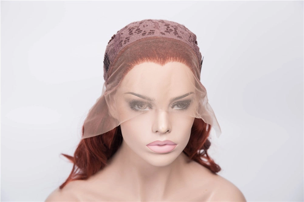 Carmen -  Auburn Shoulder Length Wavy Synthetic Lace Front Wig For Drag