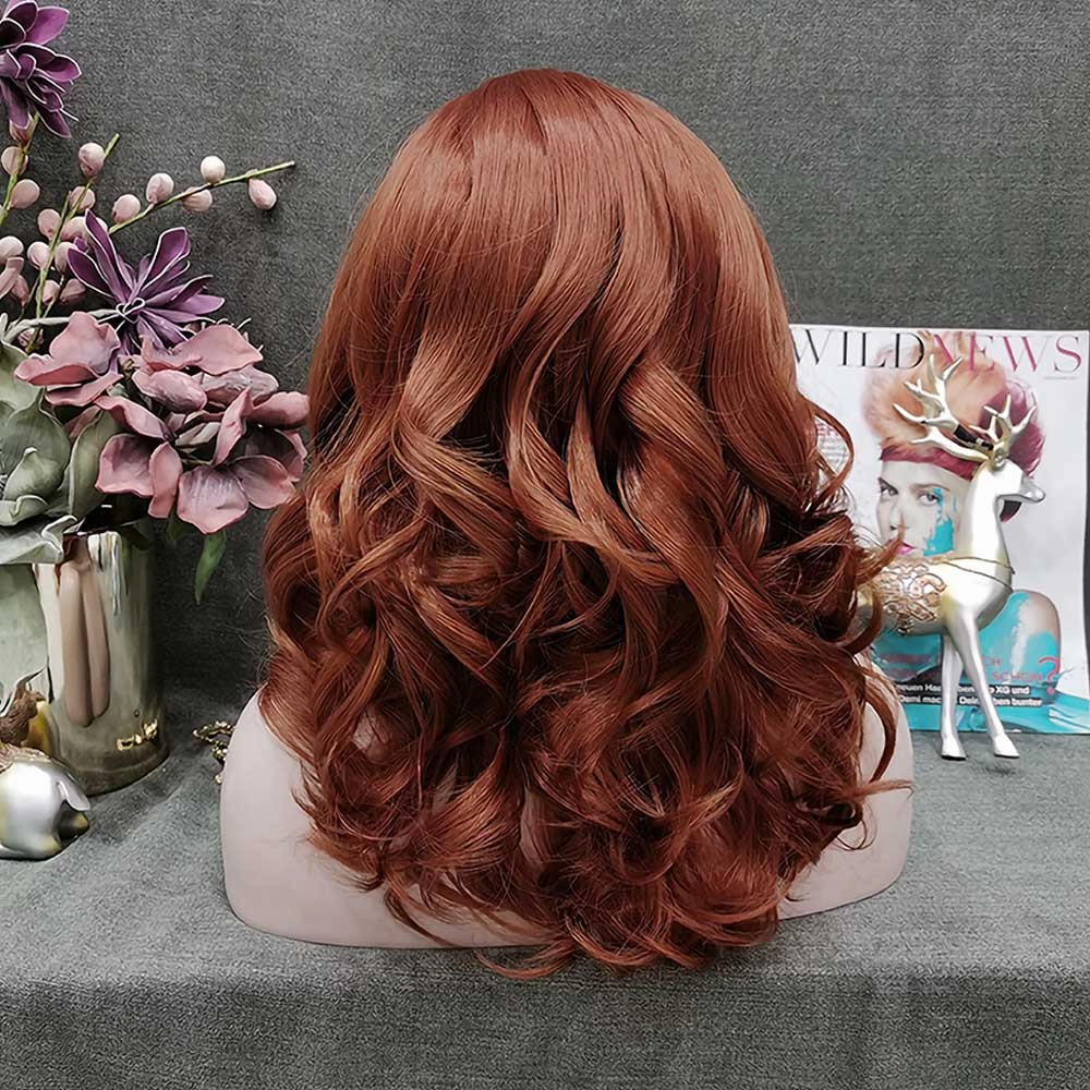 Carmen -  Auburn Shoulder Length Wavy Synthetic Lace Front Wig For Drag