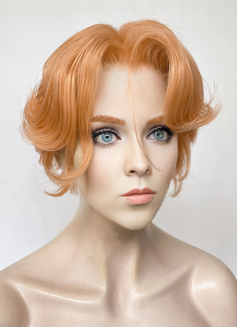 Castlevania Sypha Belnades Pastel Peach Pink Wavy Lace Front Synthetic Wig LF6121