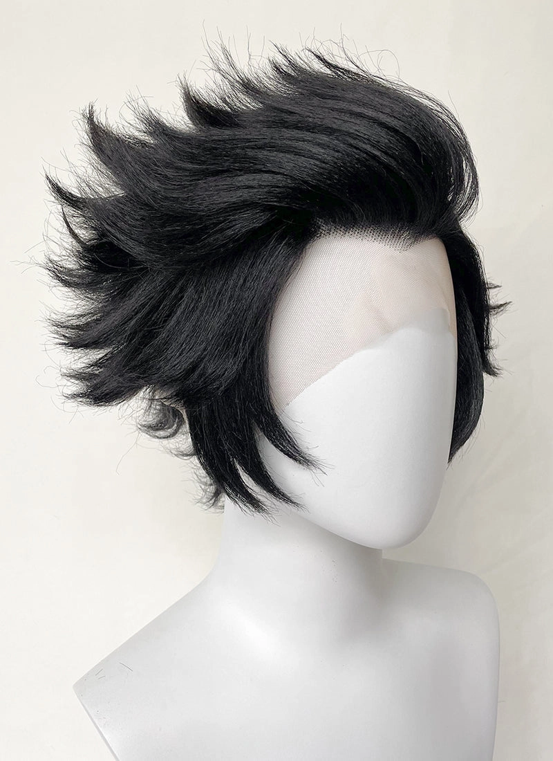 Hazbin Hotel Husk Black Straight Lace Front Synthetic Men's Wig LF6068