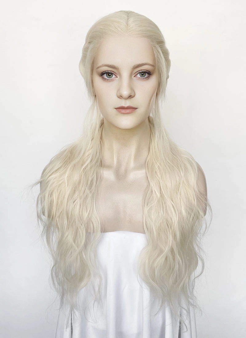 House of the Dragon Helaena Targaryen Platinum Blonde Braided Lace Front Synthetic Wig LF2171