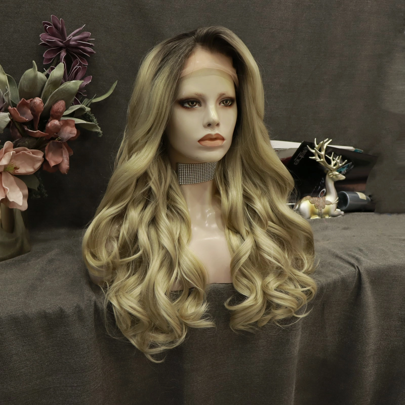 IMstyle 30inches Synthetic Lace Front Wig Long Wavy Natural Hairline Heat Resistant Wig for Women Super Daily Cosplay 13*2 cap-Super star