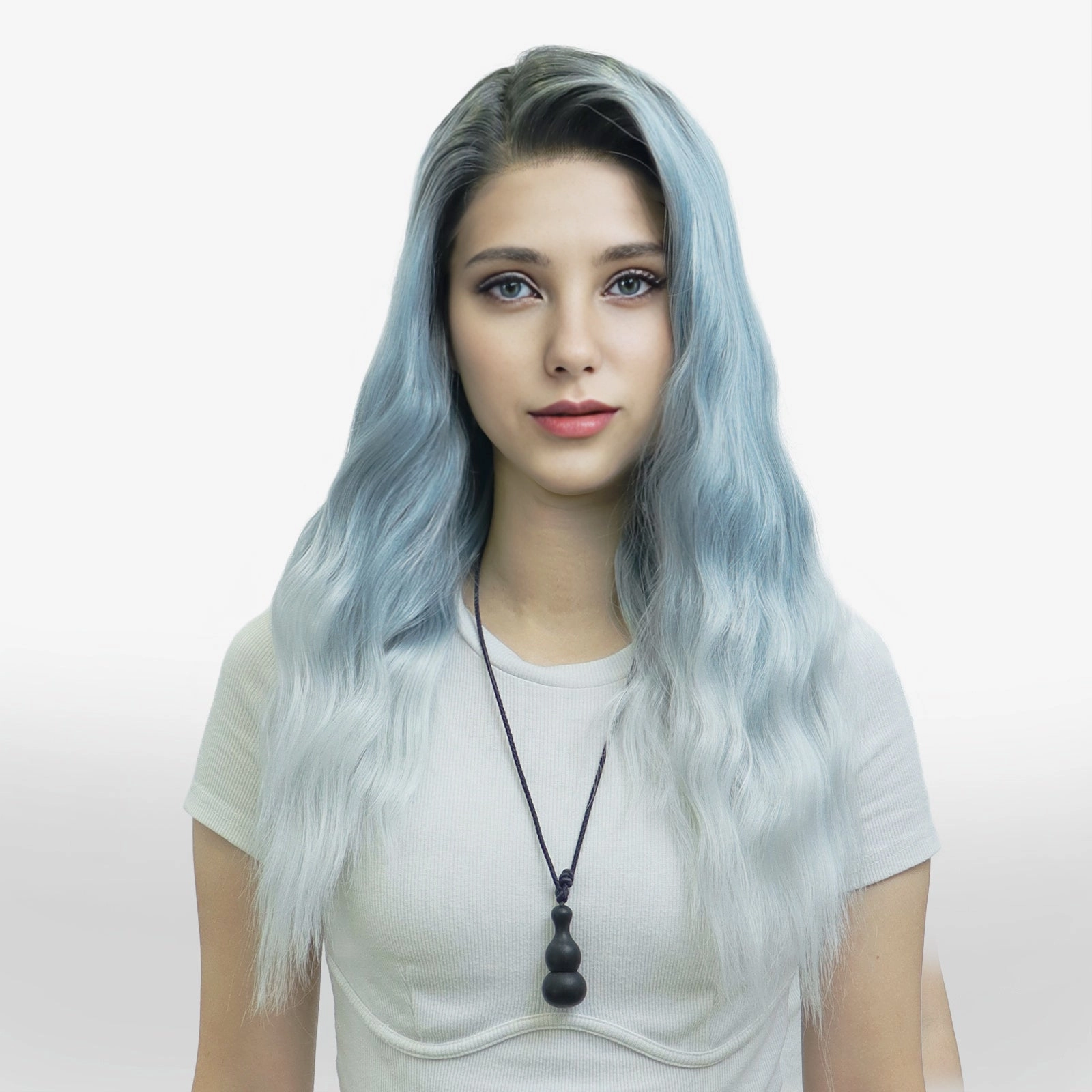 IMstyle Ali Blue ombre 13*3 lace Front water Wave natral rooting Glueless Synthetic lace Wigs-W192-2405