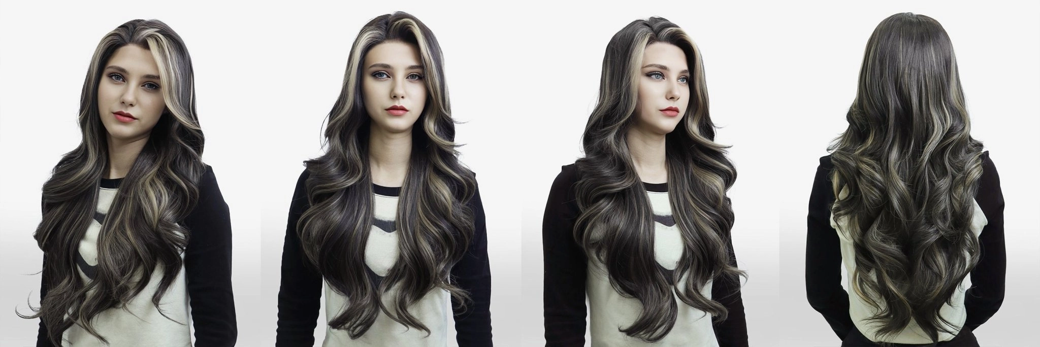 IMstyle Chrissy Tea Black with Highlight 28inches layer Cut Free part Lace Front Wig Daily-F100-2450