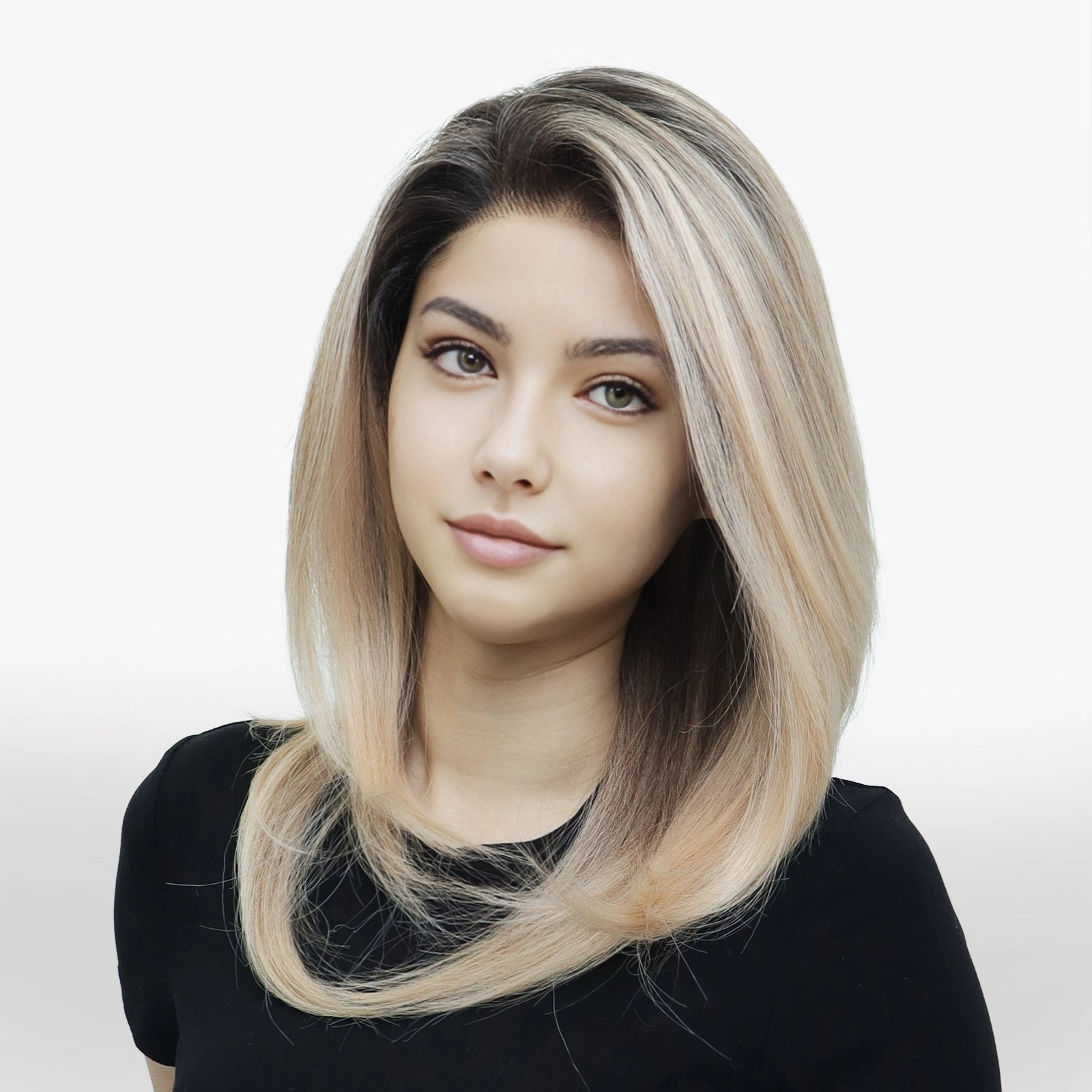 IMstyle Tess PRE-CUT-LACE apricot blonde layer cut low density 9*6 lace front Petite wigs K337-TTL4-PINK-C9X6