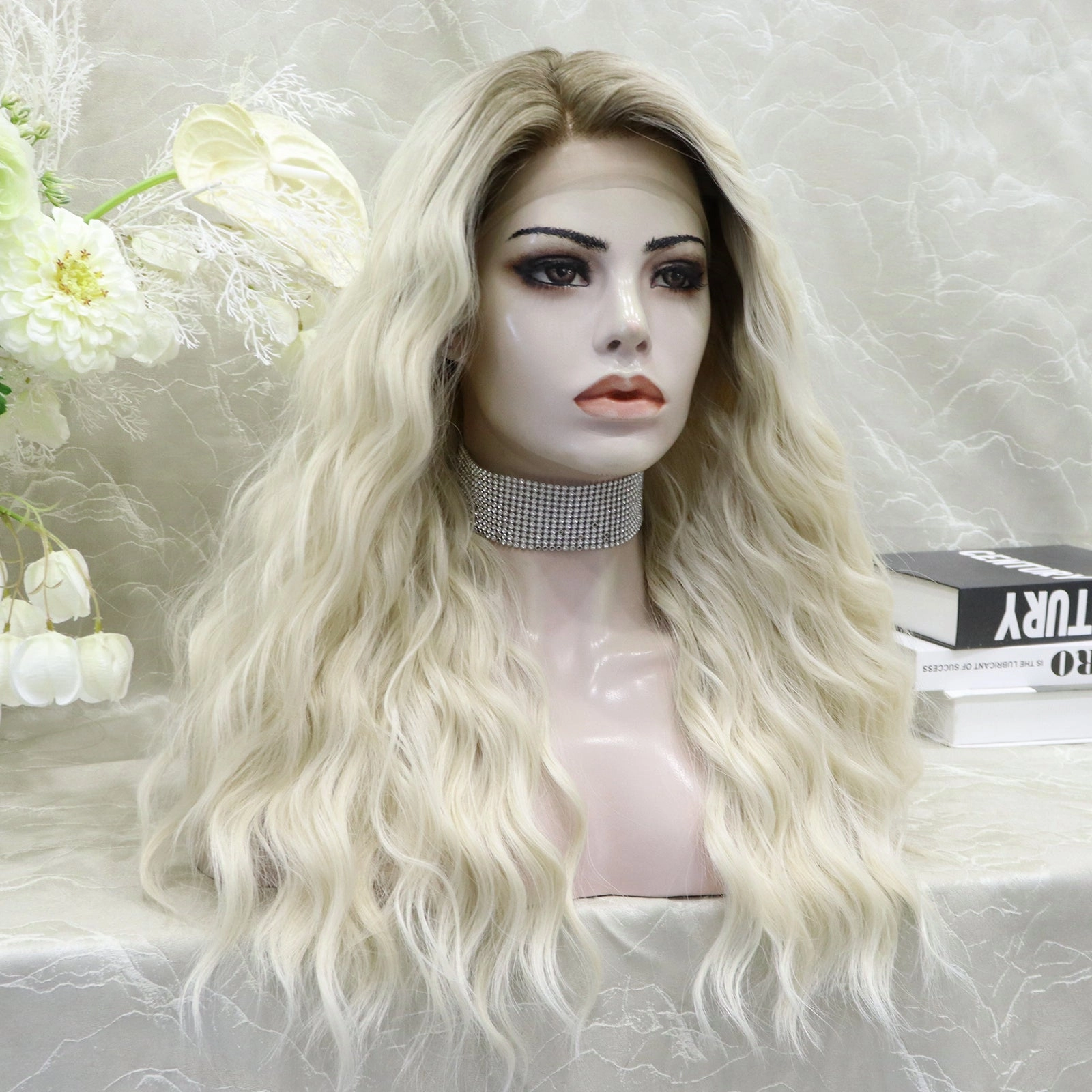IMstyle Tricia 24inches Water wave Blonde with Dark Root Natrual 13*3 lace Front Synthetic Wig