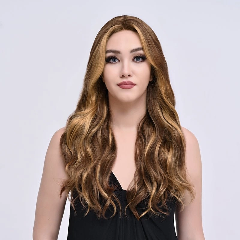 Imstylewigs-Coco-24 inches Skunk stripe brown body wave lace wigs