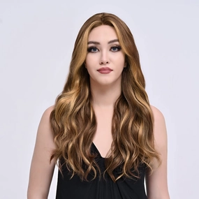 Imstylewigs-Coco-24 inches Skunk stripe brown body wave lace wigs