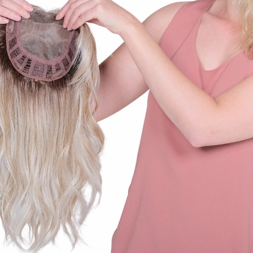 Lace Front Mono Topper Peerless 16&quot; - Caf Collection by BelleTress