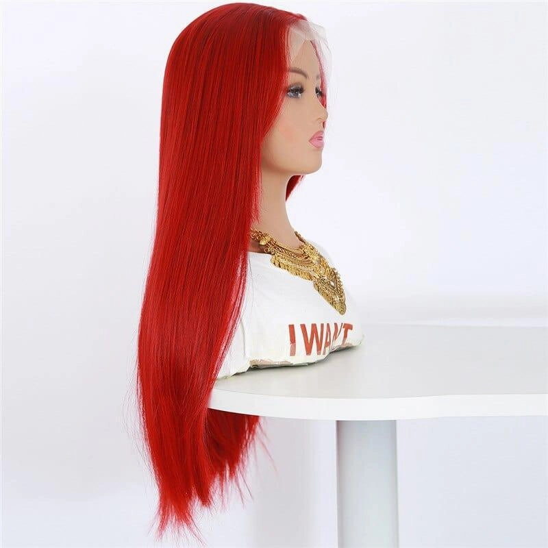 Long Red Lace Front Wig