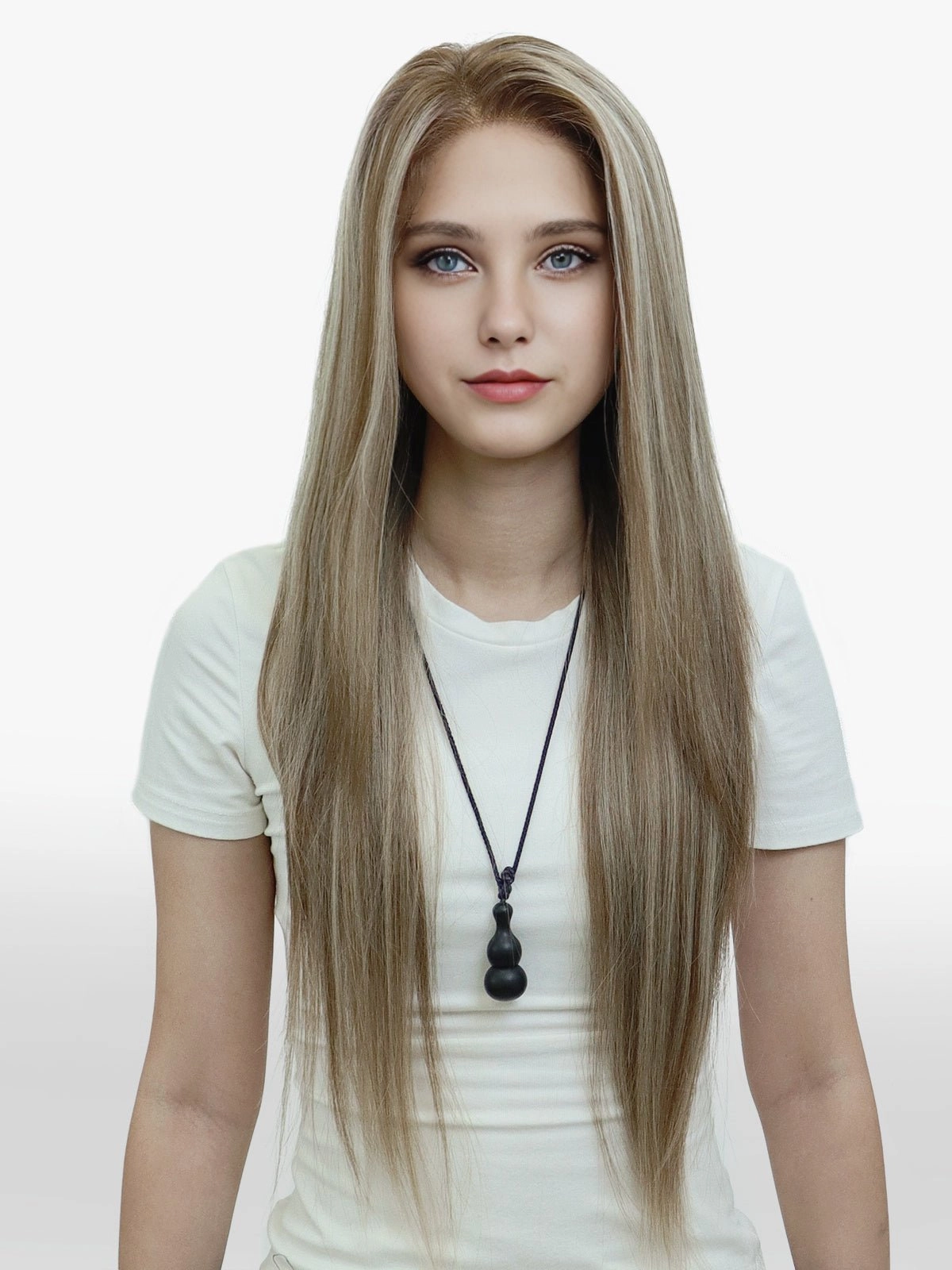 ON-SALE ALEXA Pre-Cut 9*6 lace front wig Glueless futura Fiber lace Wig Brown creamy highlight 26inches