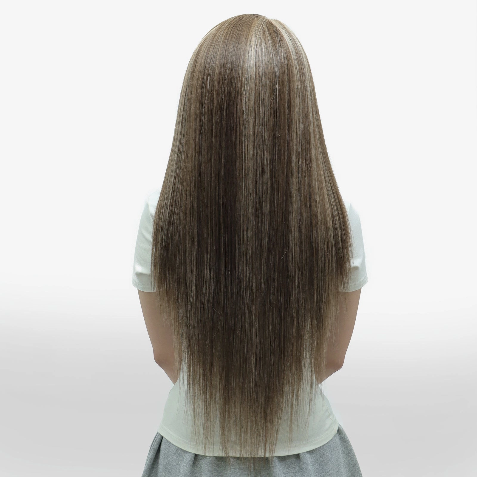 ON-SALE ALEXA Pre-Cut 9*6 lace front wig Glueless futura Fiber lace Wig Brown creamy highlight 26inches