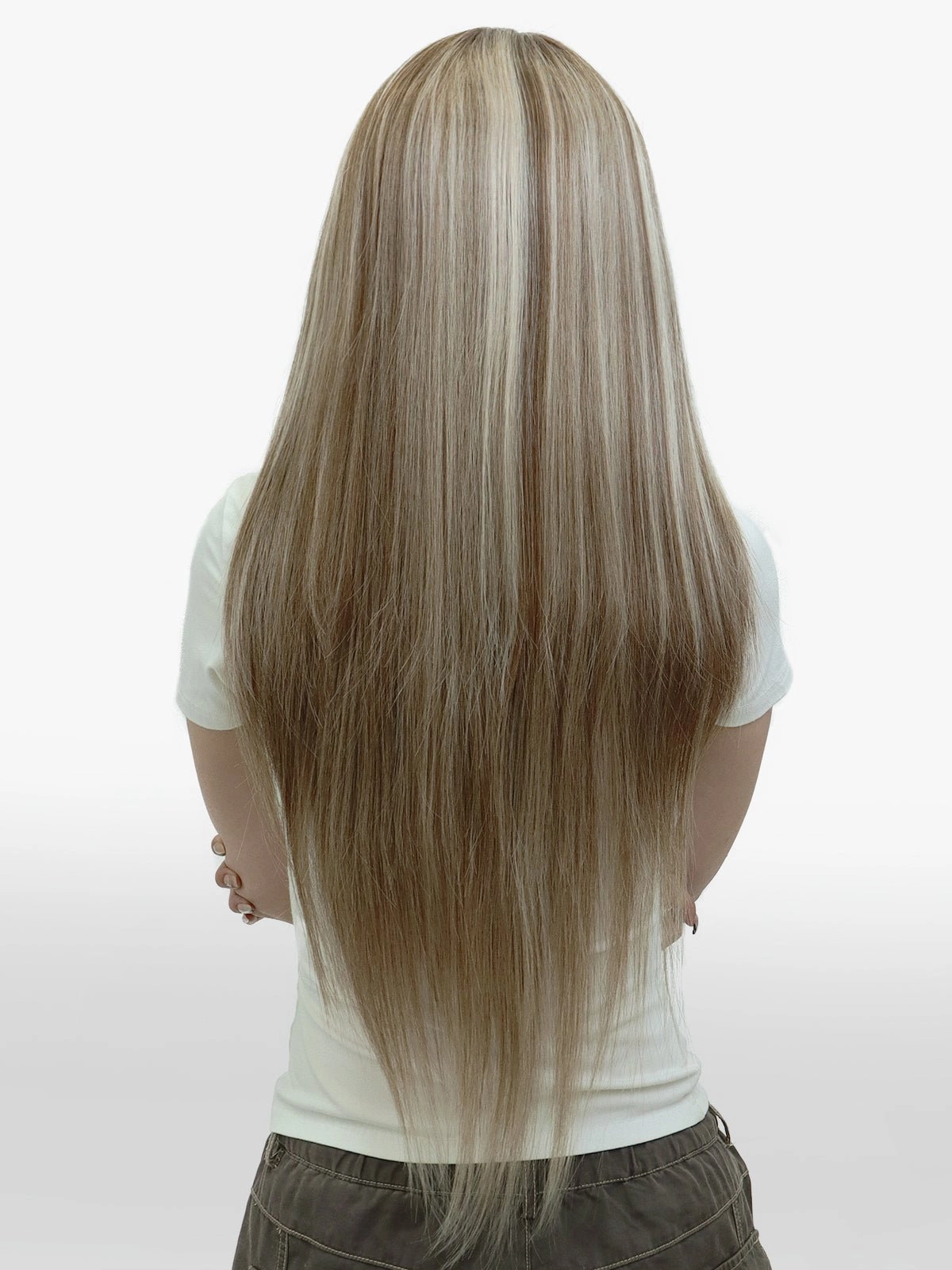 ON-SALE ALEXA Pre-Cut 9*6 lace front wig Glueless futura Fiber lace Wig Brown creamy highlight 26inches
