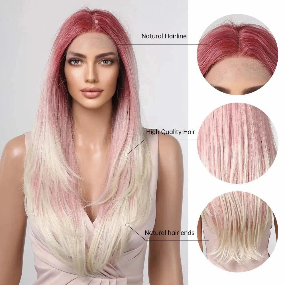 Pink Ombre Lace Front Wig