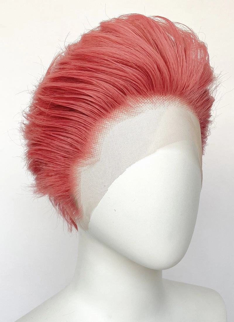 Pink Straight Lace Front Synthetic Men's Wig LF6059