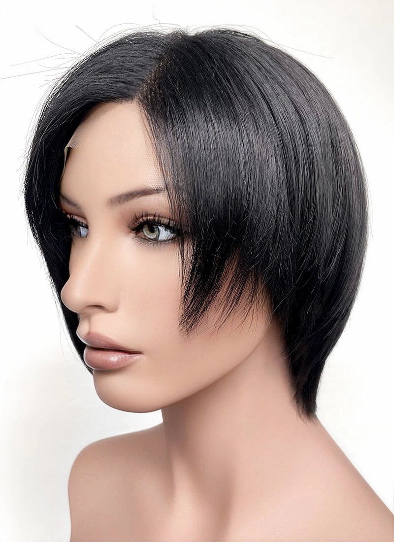 Resident Evil Ada Wong Jet Black Straight Bob Lace Front Synthetic Wig LF6038