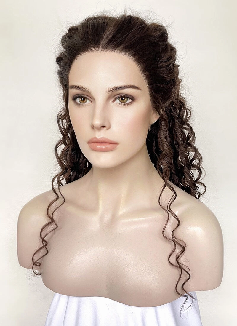 Star Wars Padme Amidala Brunette Braided Lace Front Synthetic Wig LF2144