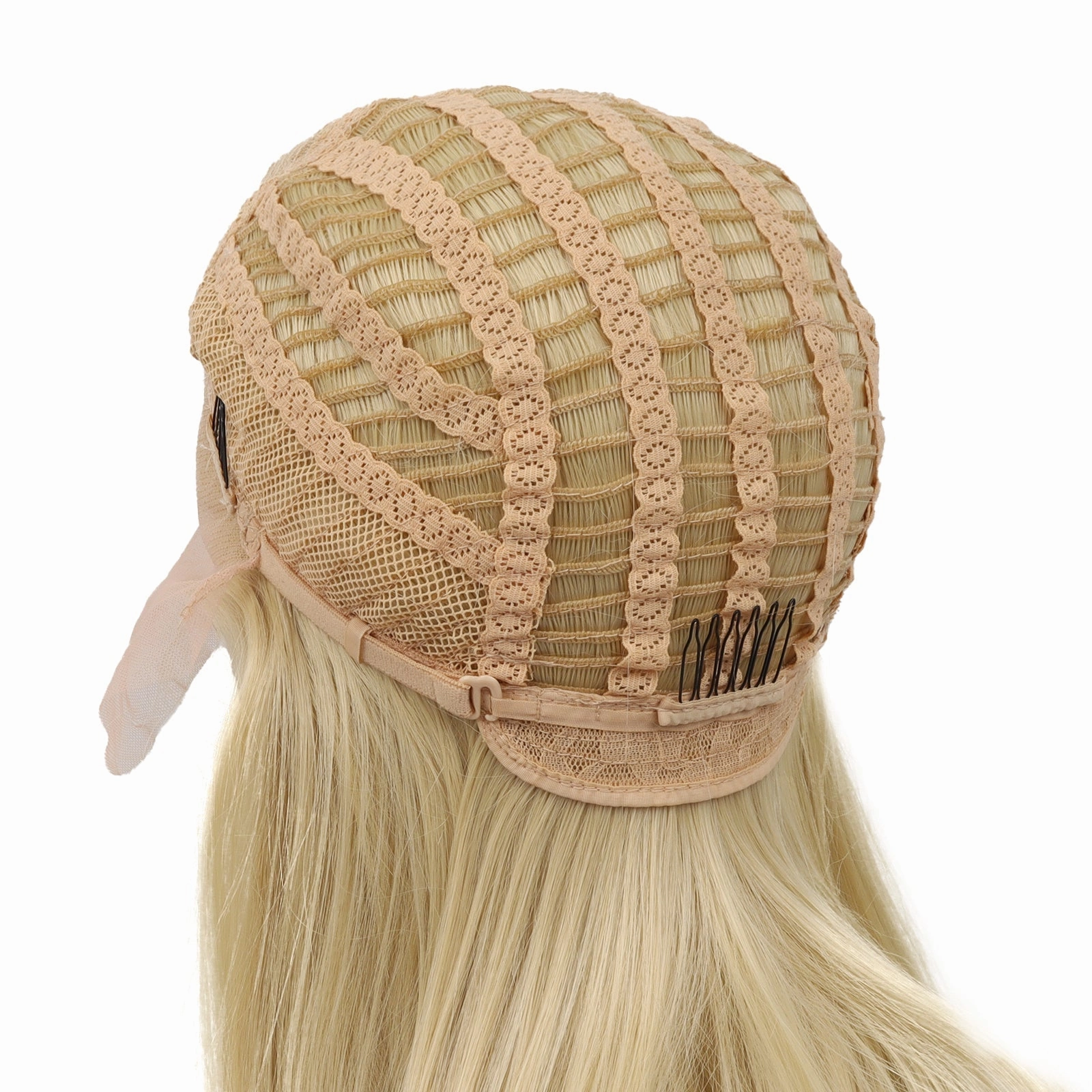 Super 60 inch Long #613 Blonde Silky Straight Synthetic Lace Front Wig