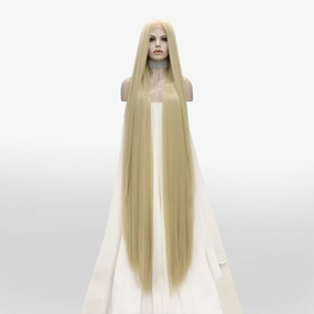 Super 60 inch Long #613 Blonde Silky Straight Synthetic Lace Front Wig