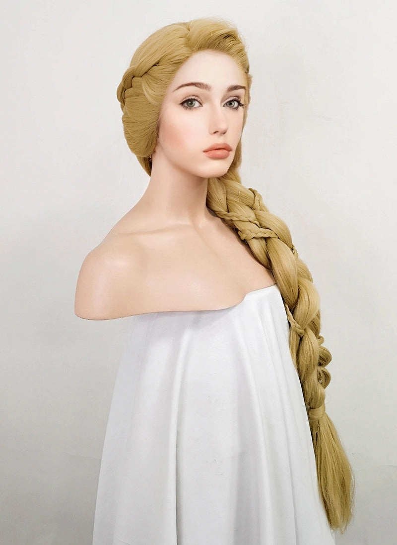 Tangled Rapunzel Blonde Braided Yaki Lace Front Synthetic Wig LF2086