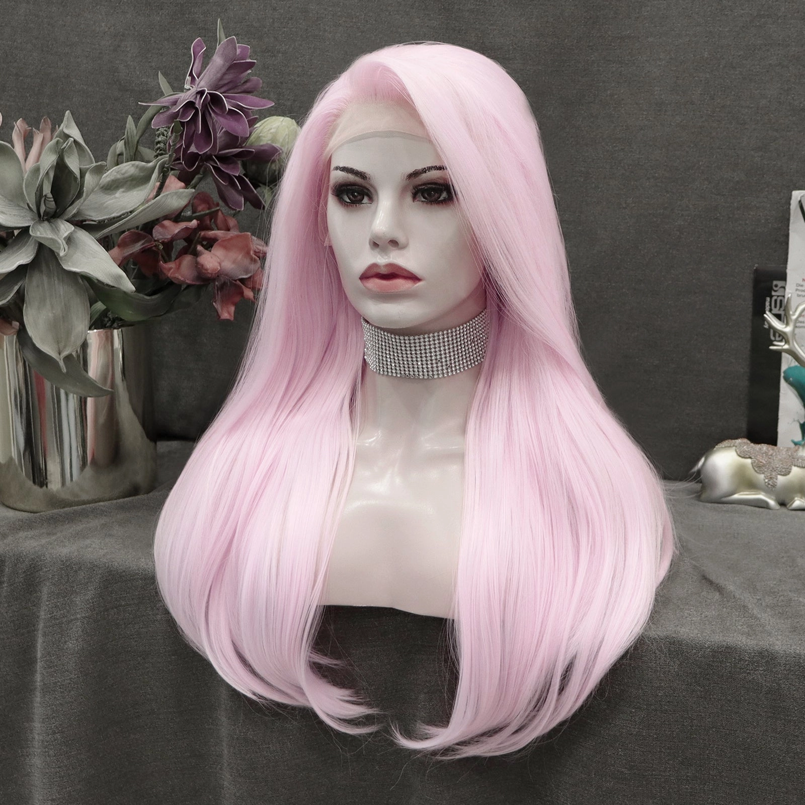 Tulip Pink Wavy Synthetic 13*2 Lace Front Wig