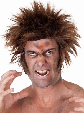 Wolf Man Werewolf Brown Costume Wig