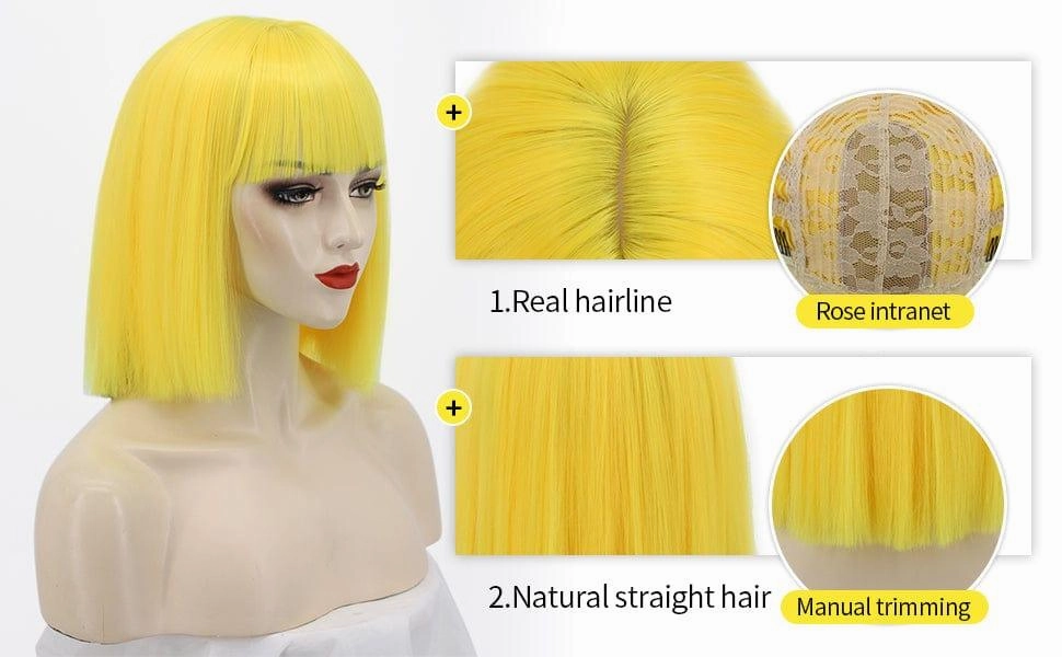 Yellow Bob Wig