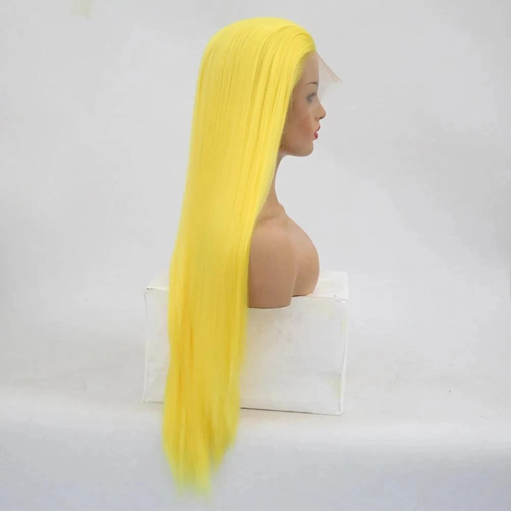 Yellow Synthetic Lace Front Wig