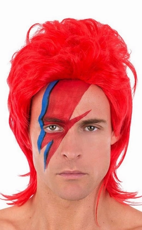 Ziggy Bright Red Mens Costume Wig